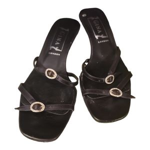 Gina Strappy Kitten Heel Made in London Rare Sandal